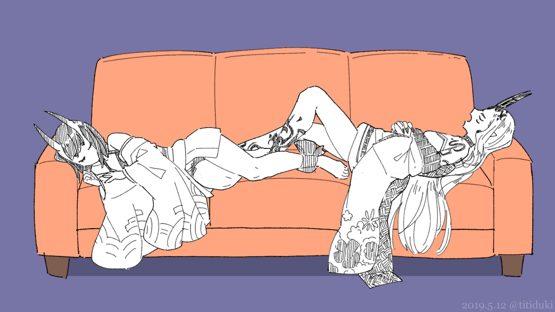 This is a pixiv picture whose title is ソファ.