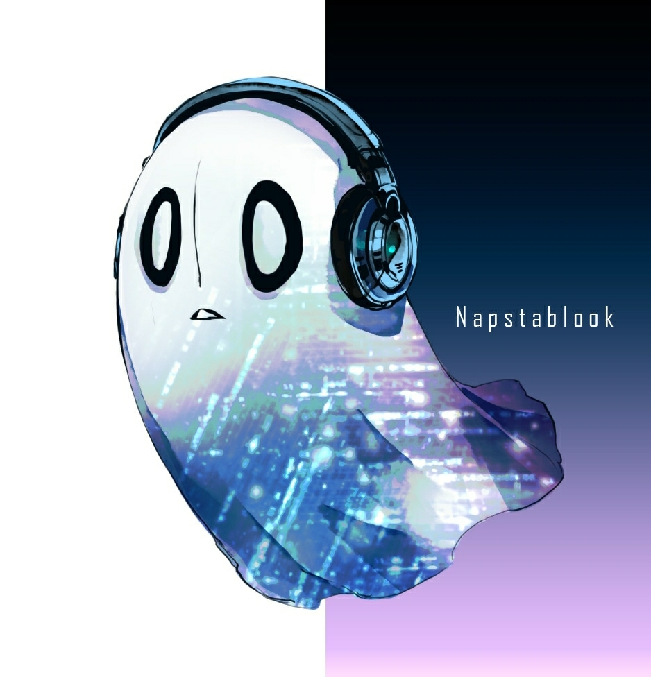 This is a pixiv picture whose title is Napstablook.