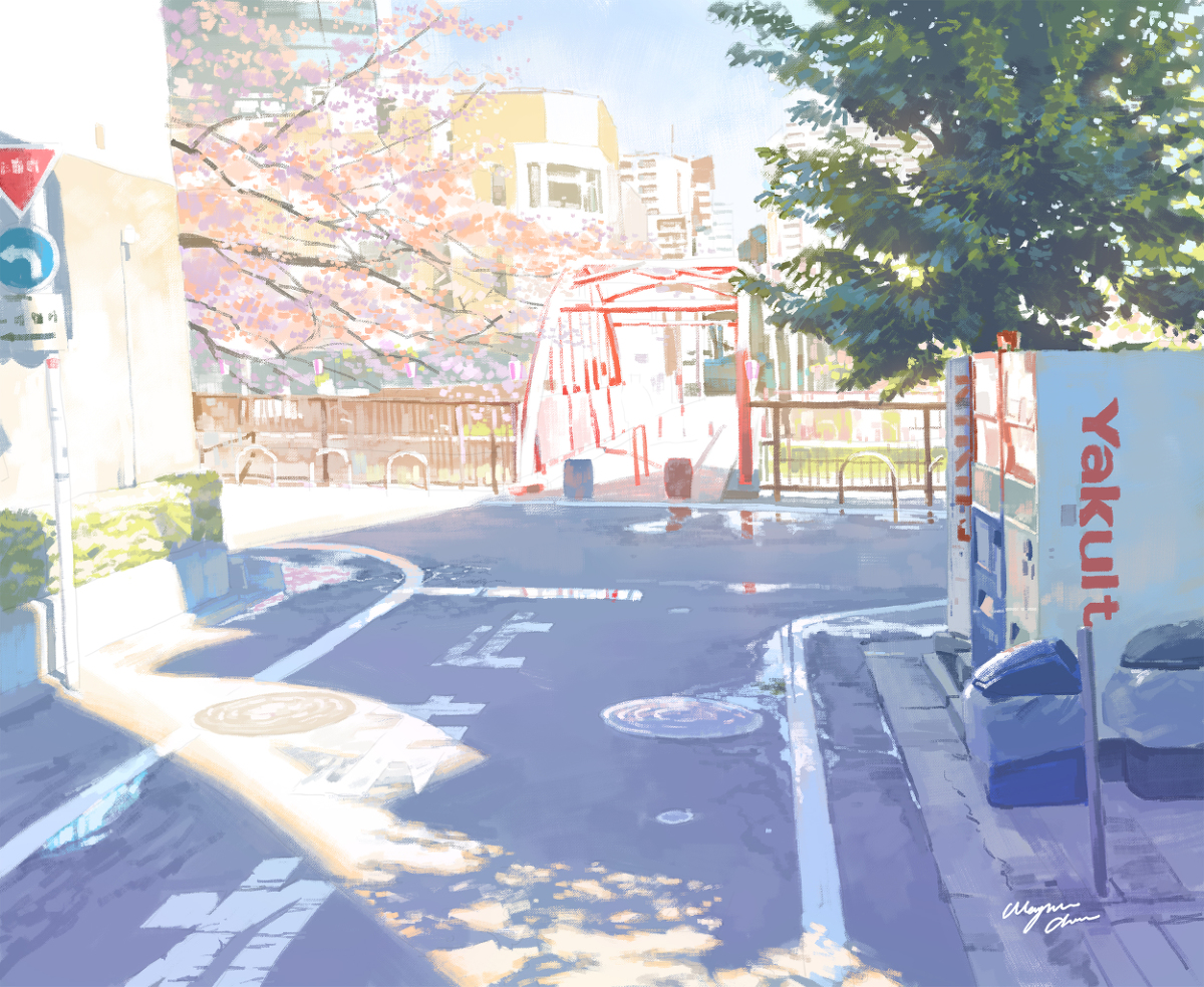 This is a pixiv picture whose title is 中の橋.