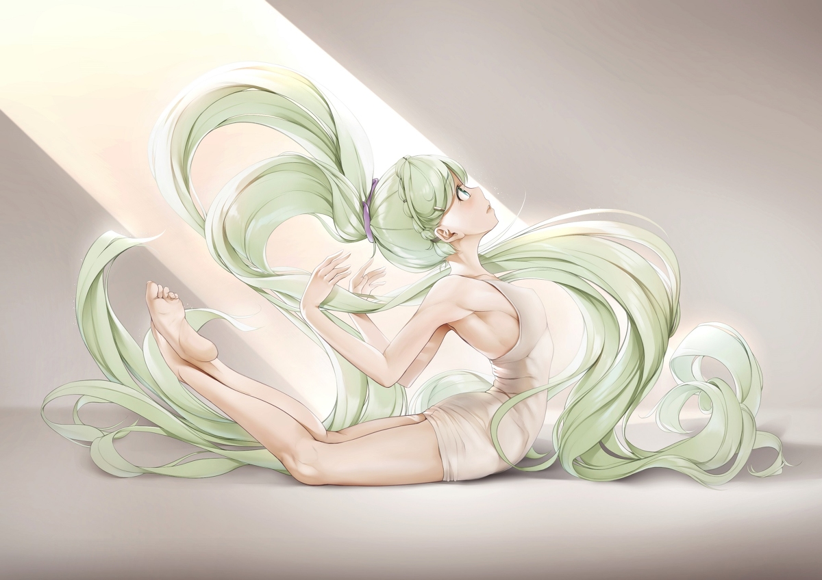 This is a pixiv picture whose title is 初音ミク v1 (VOCALOID V2).