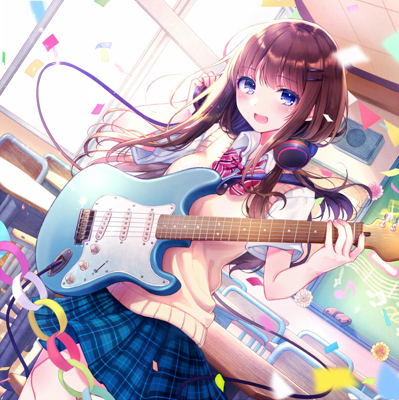 This is a pixiv picture whose title is 【春M3】Girls Guitar Rock Days!!.