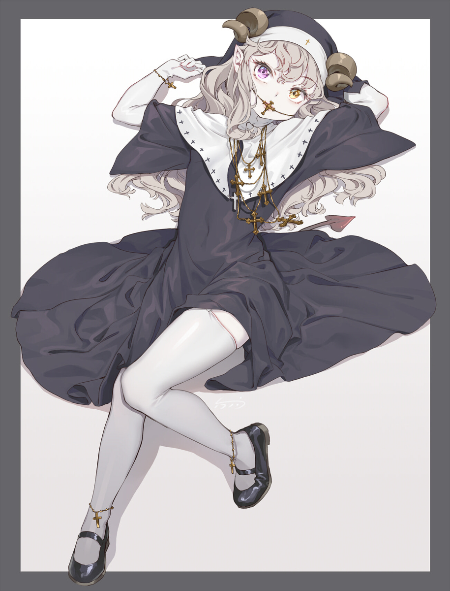 This is a pixiv picture whose title is 惡魔修女.