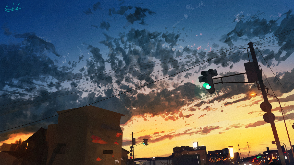 This is a pixiv picture whose title is 国道八号線.