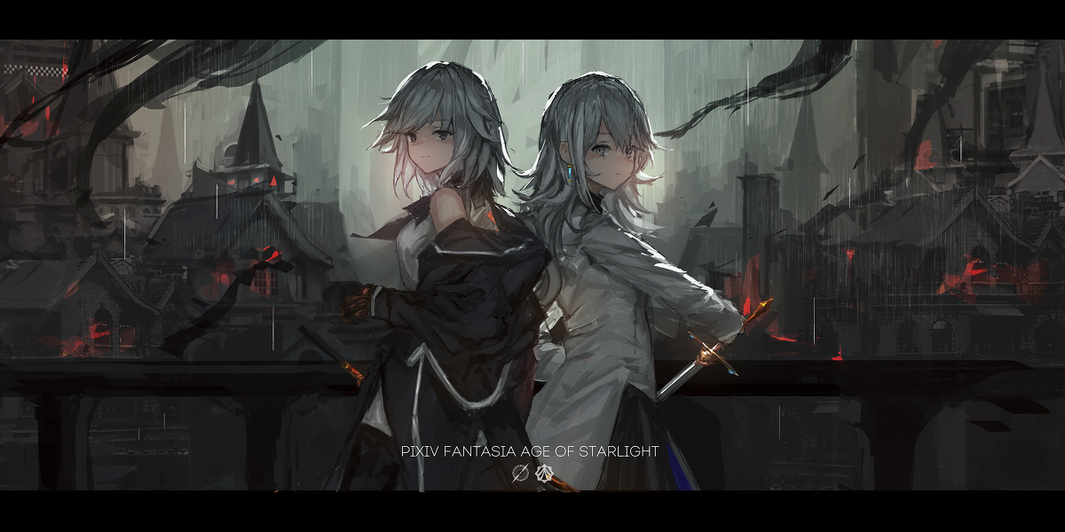 This is a pixiv picture whose title is 【PFAOS】雨に耐える.