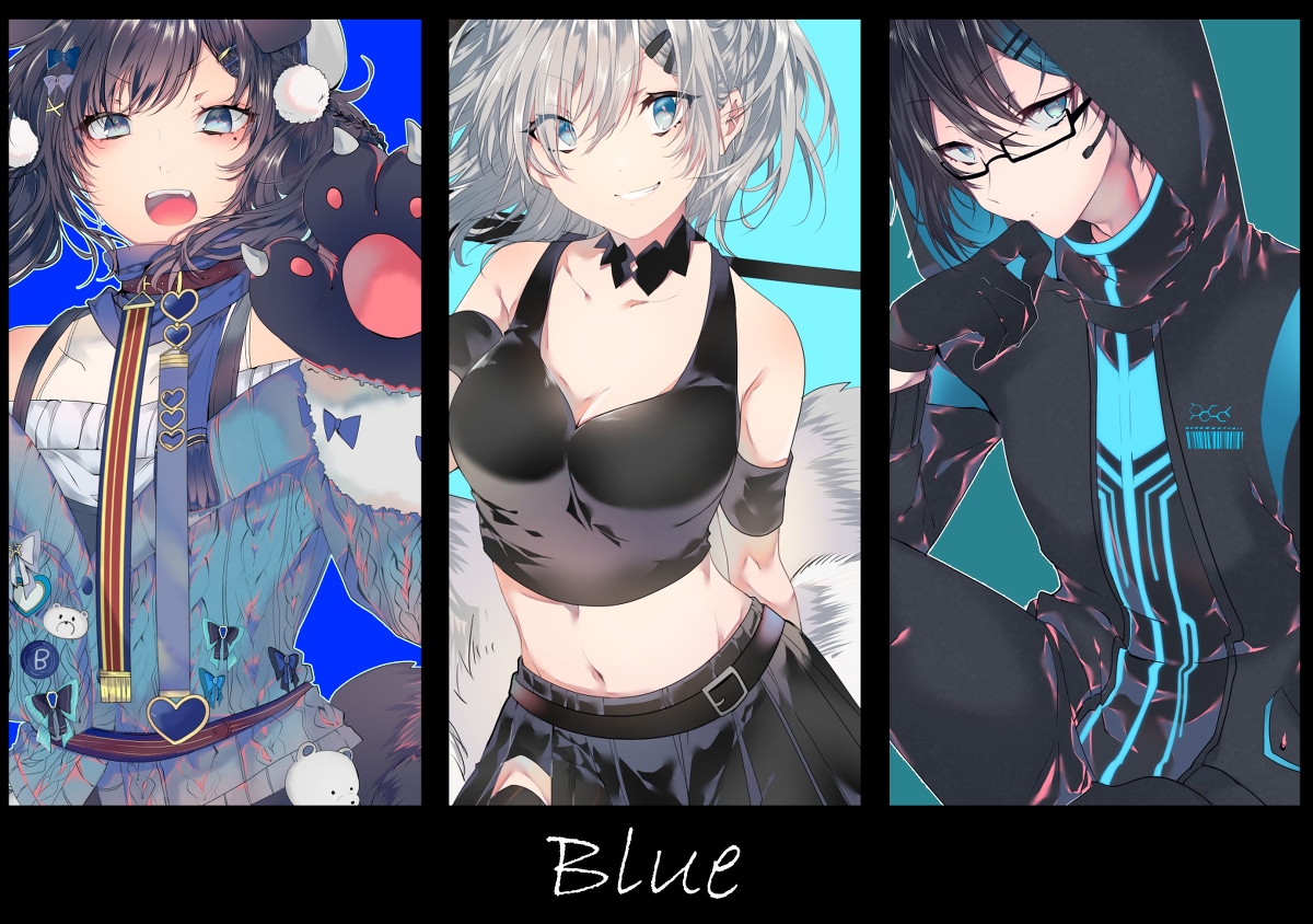 This is a pixiv picture whose title is 青.