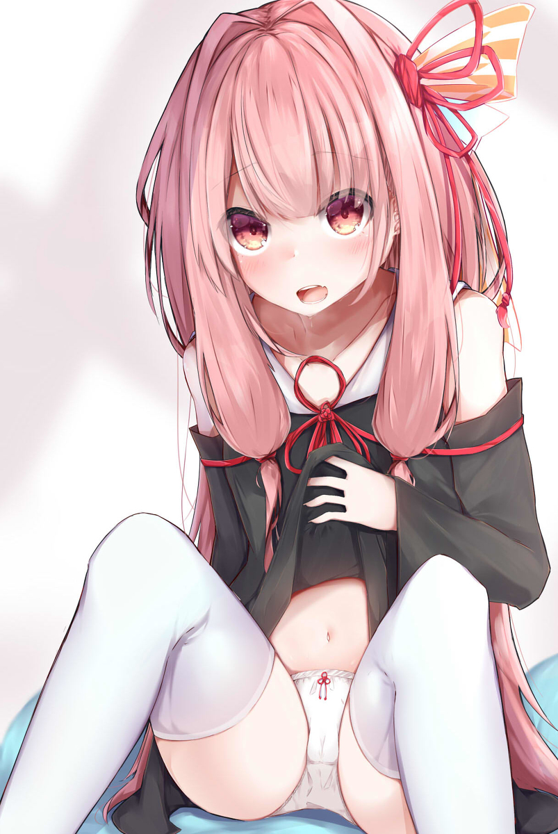 This is a pixiv picture whose title is 何時でも頼んだらおなかを見せてくれる茜ちゃんっ.