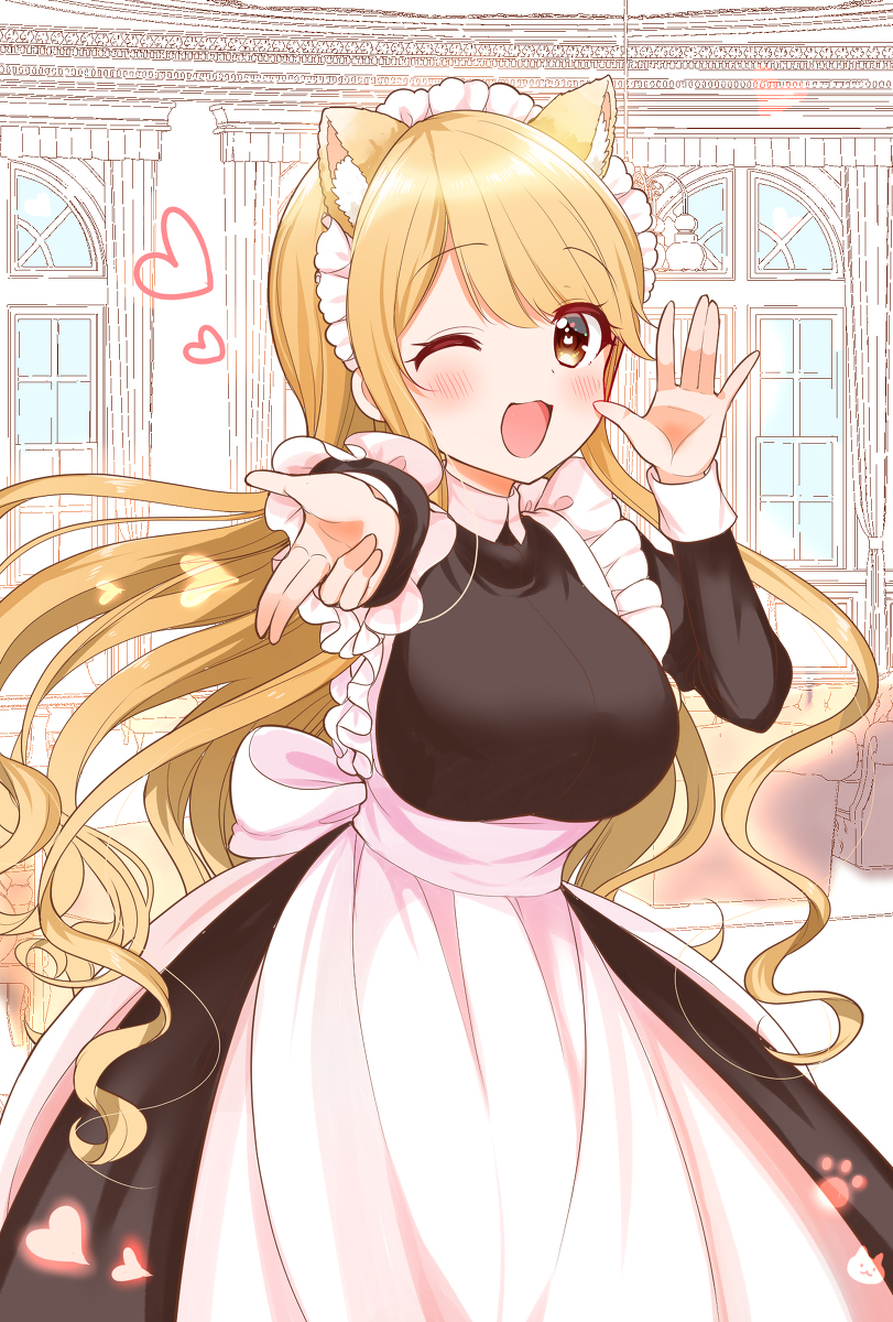 This is a pixiv picture whose title is メイドのお姉にゃん.