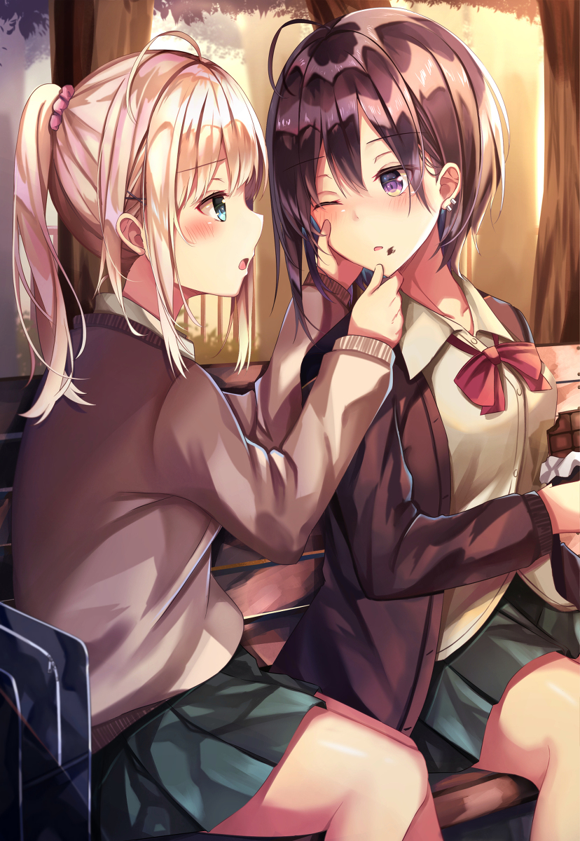 This is a pixiv picture whose title is 放課後の二人.