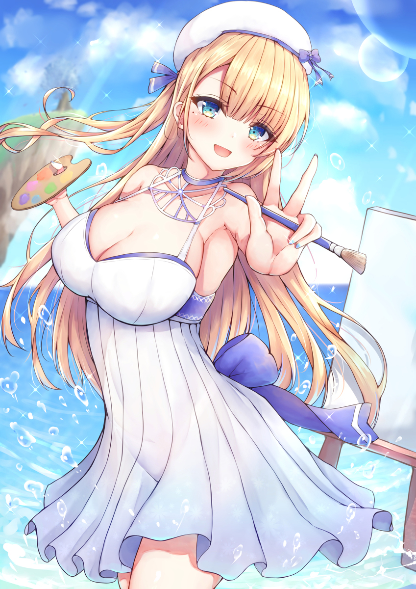 This is a pixiv picture whose title is 絵描きちゃん.