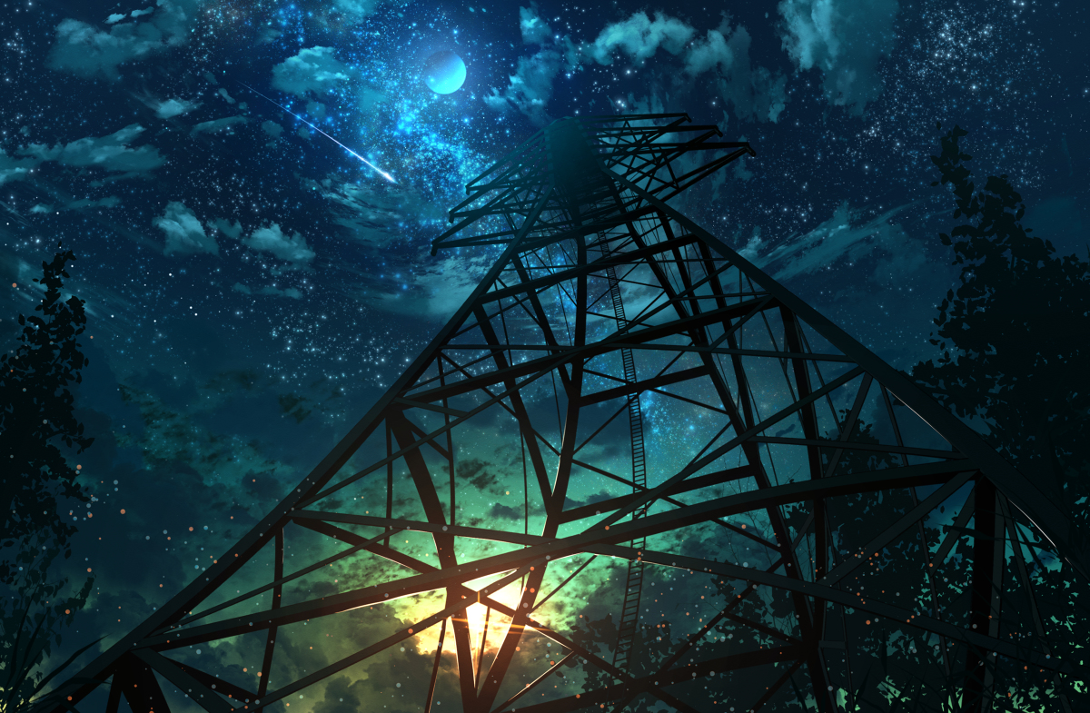 This is a pixiv picture whose title is 月の塔.