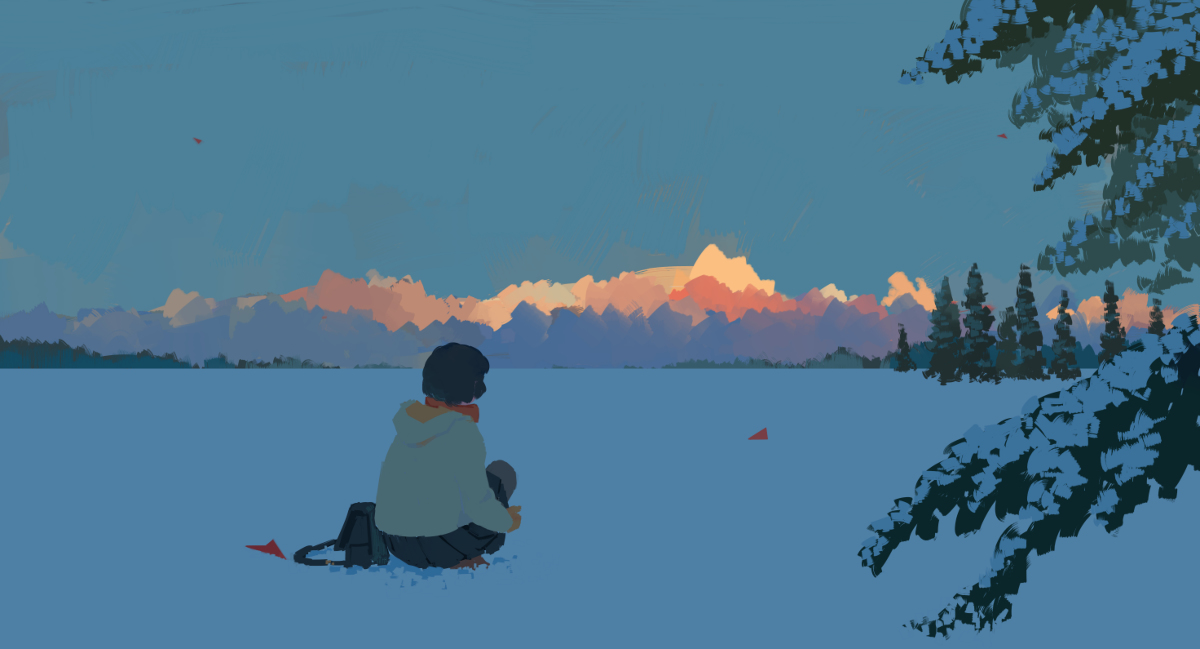 This is a pixiv picture whose title is miss u.