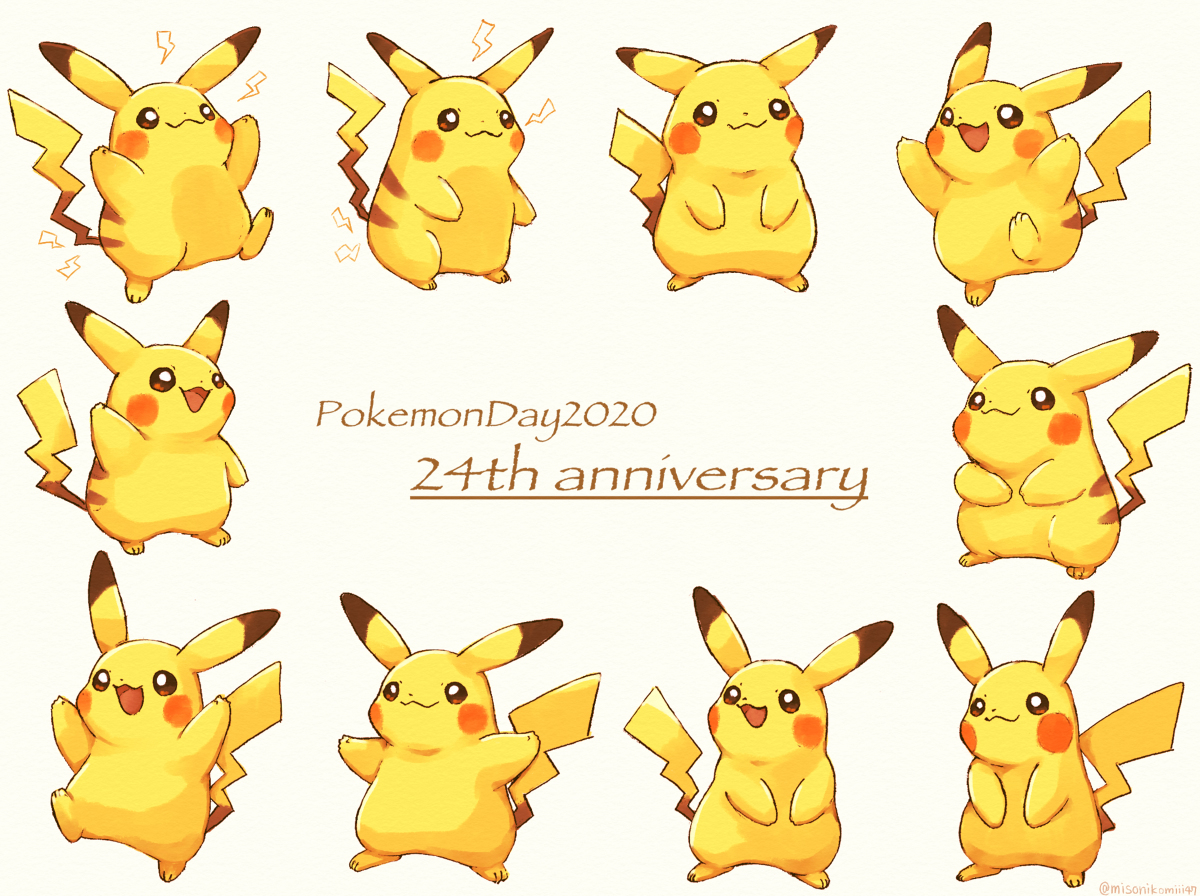 This is a pixiv picture whose title is Pokémon 24th Anniversary.