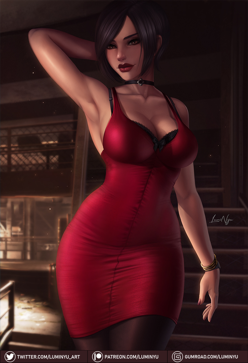 This is a pixiv picture whose title is Ada Wong from RE2 Remake.