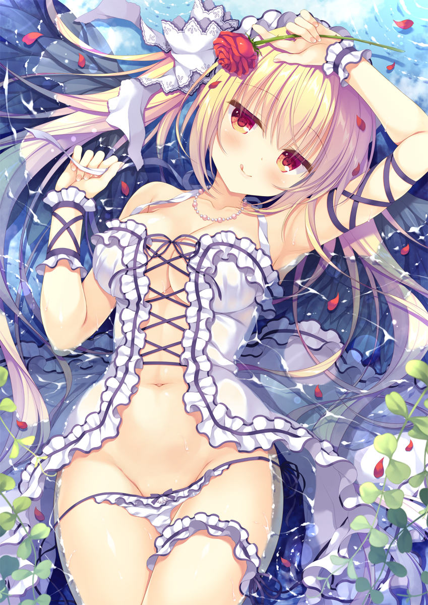 This is a pixiv picture whose title is 一緒に水浴びしない？.