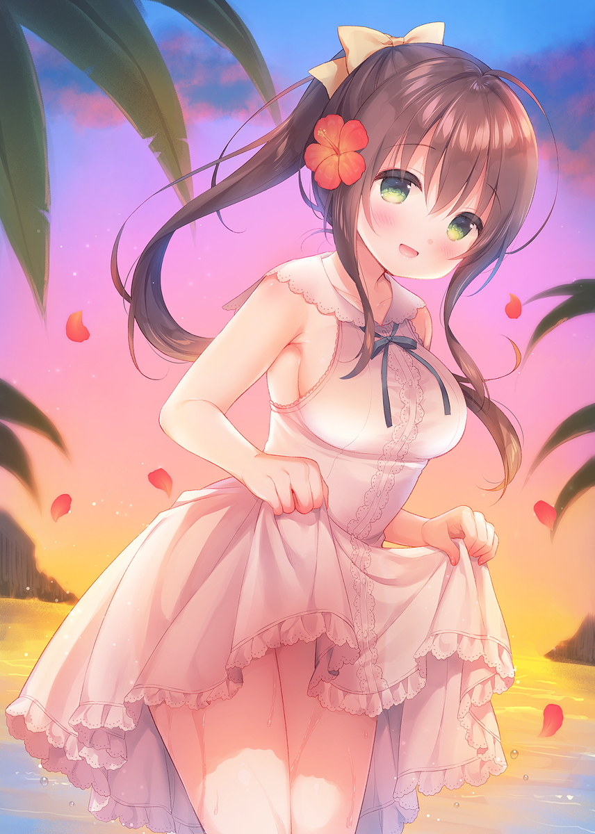 This is a pixiv picture whose title is 水遊びかのじょ.