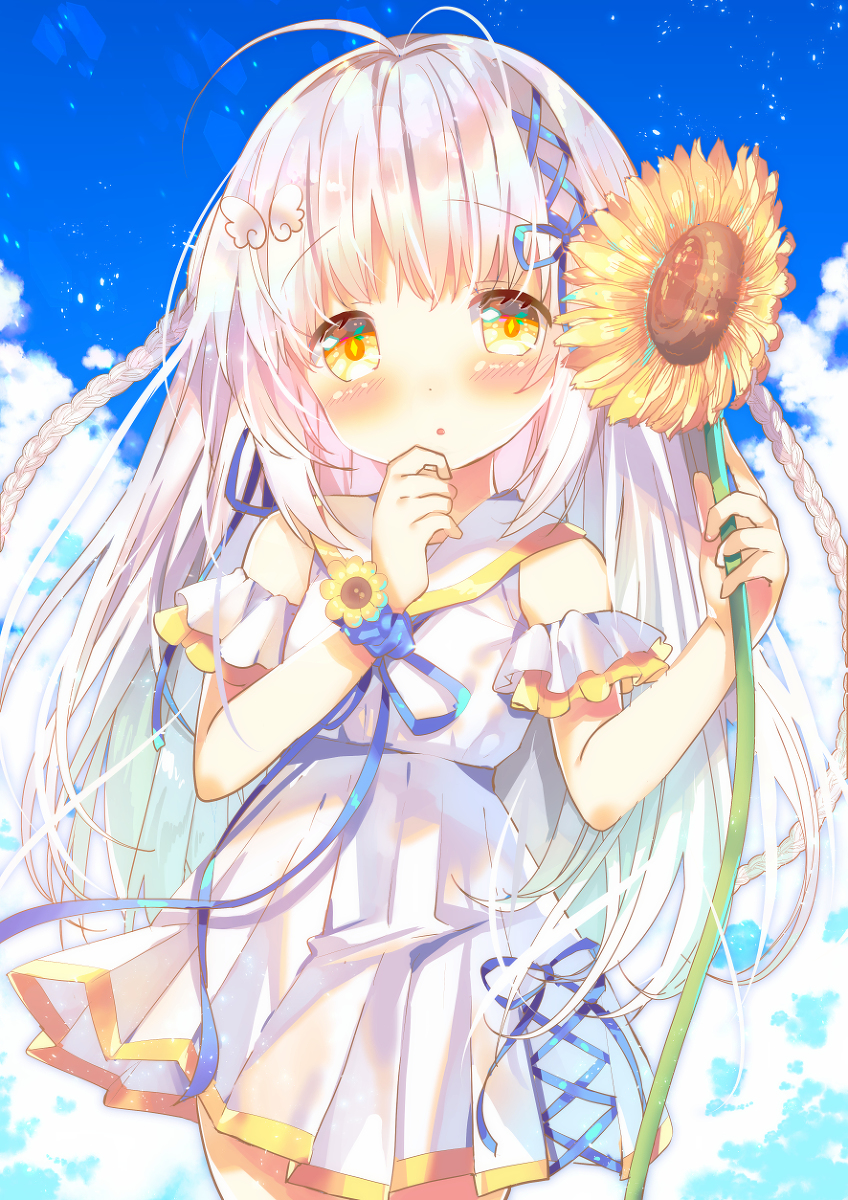 This is a pixiv picture whose title is 夏に恋した少女.