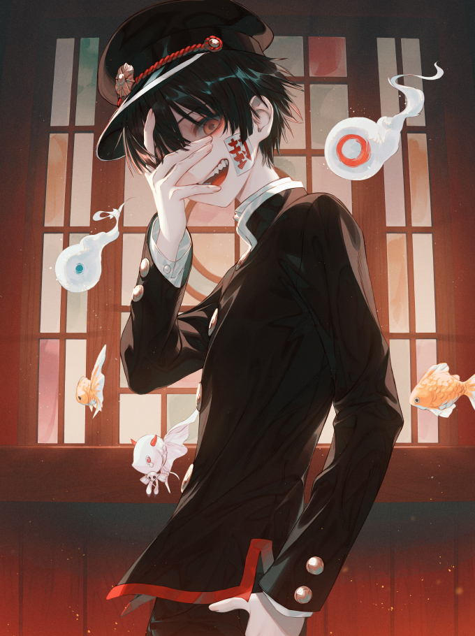This is a pixiv picture whose title is 地縛少年.
