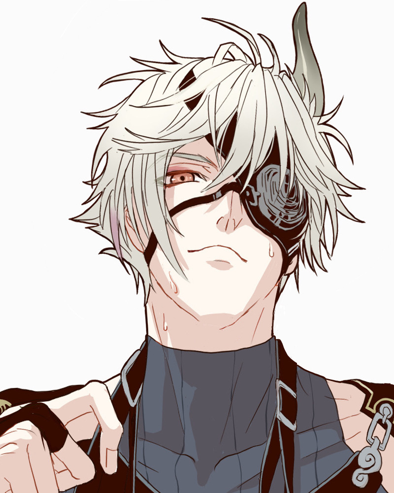 This is a pixiv picture whose title is 鬼丸さんと汗.