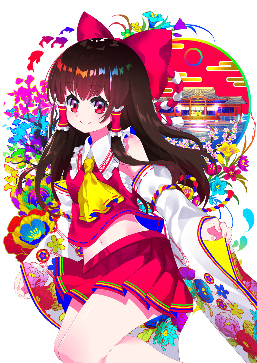 This is a pixiv picture whose title is カラフルな博麗霊夢.