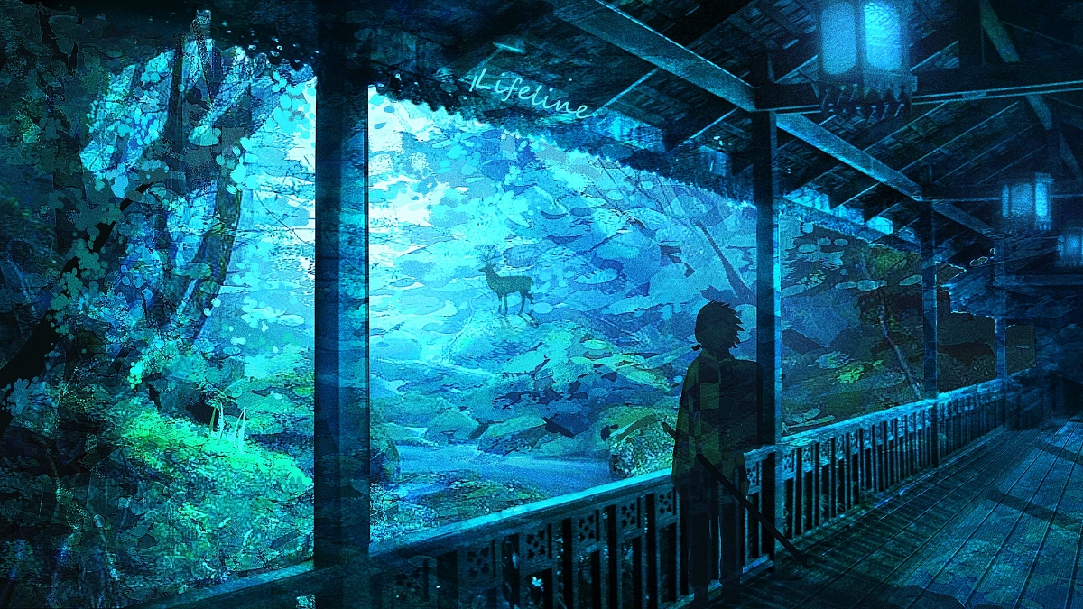 This is a pixiv picture whose title is 青.