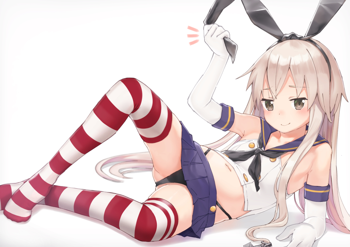 This is a pixiv picture whose title is 挑発的な島風.