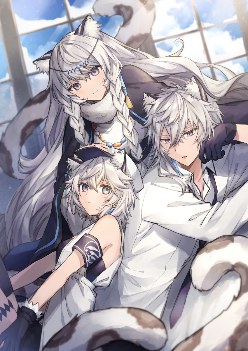 This is a pixiv picture whose title is 雪豹一家.