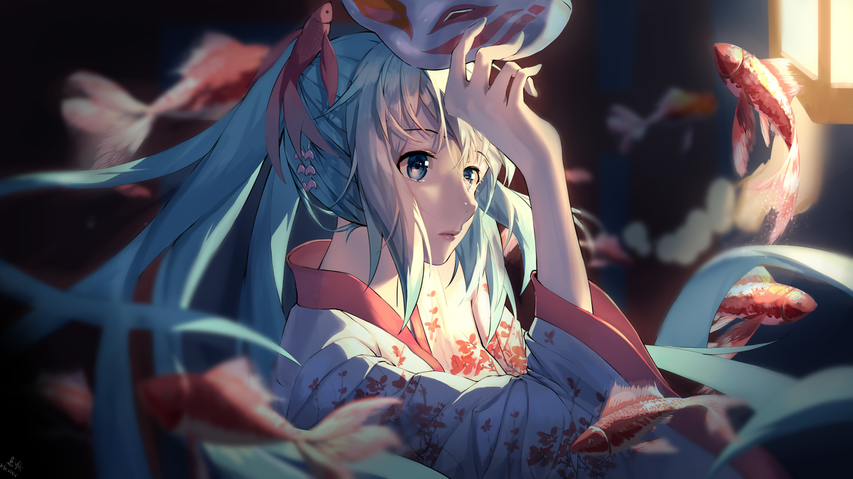 This is a pixiv picture whose title is Lil' Goldfish.