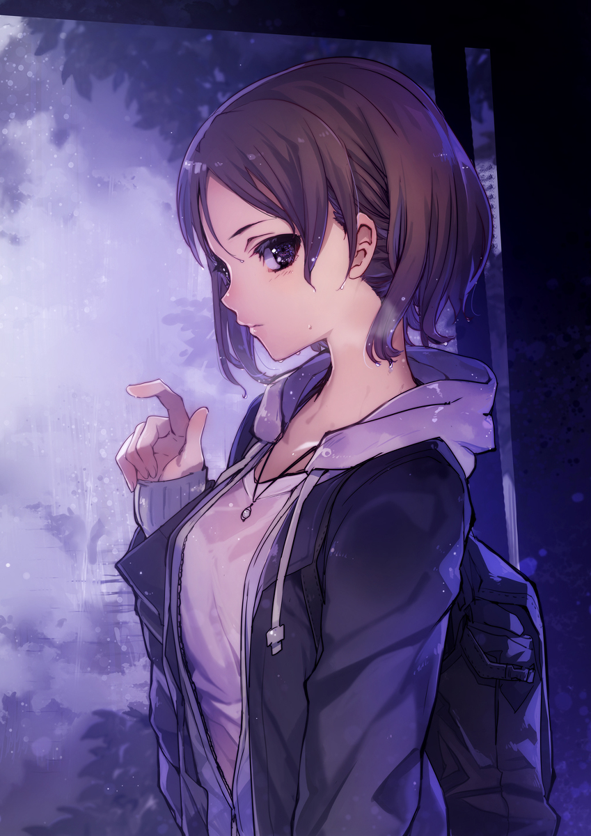 This is a pixiv picture whose title is 雨宿り.