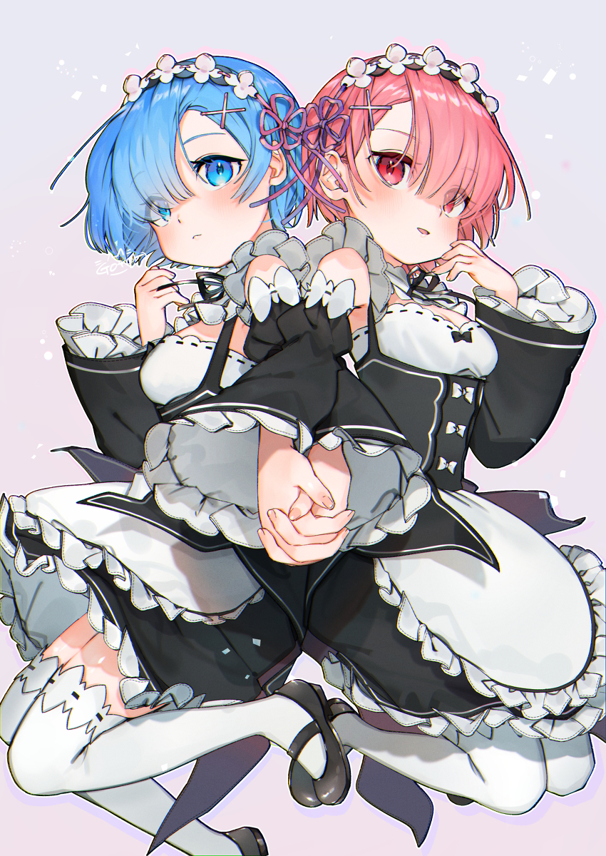 This is a pixiv picture whose title is レム&ラム.