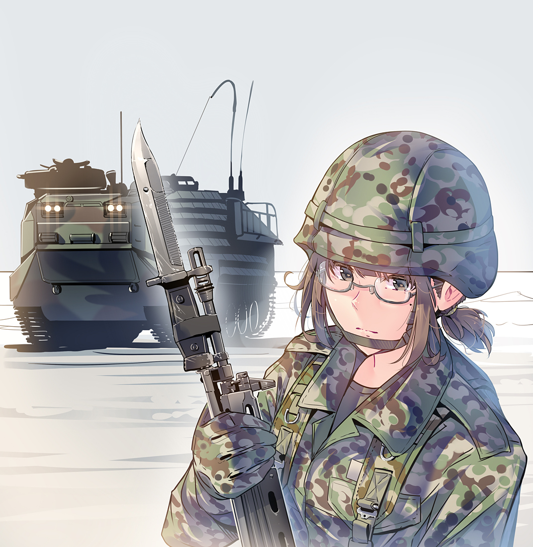 This is a pixiv picture whose title is 女性自衛官.