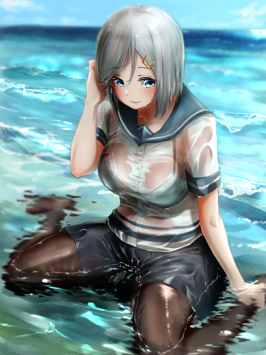 This is a pixiv picture whose title is 浜風さん.