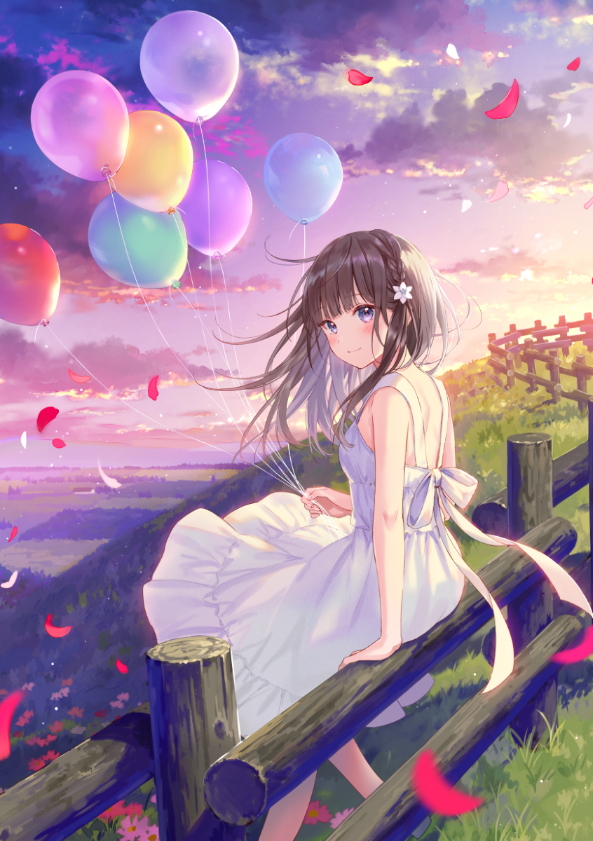 This is a pixiv picture whose title is どこかに行きたくて.