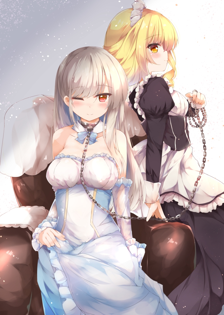 This is a pixiv picture whose title is 優しい主従関係.