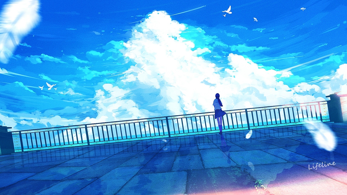 This is a pixiv picture whose title is 夏空.