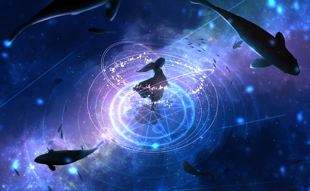 This is a pixiv picture whose title is 彼方の魔法.