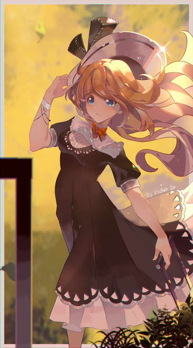 This is a pixiv picture whose title is 《幽兰黛尔的到来》 （舰长会不会在门口迎接我呢？）.