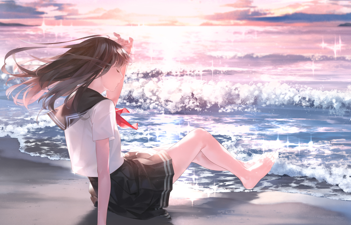 This is a pixiv picture whose title is 海.