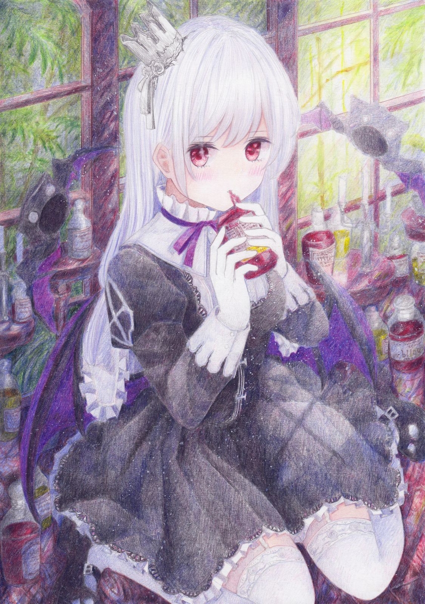 This is a pixiv picture whose title is 吸血姫のお食事.