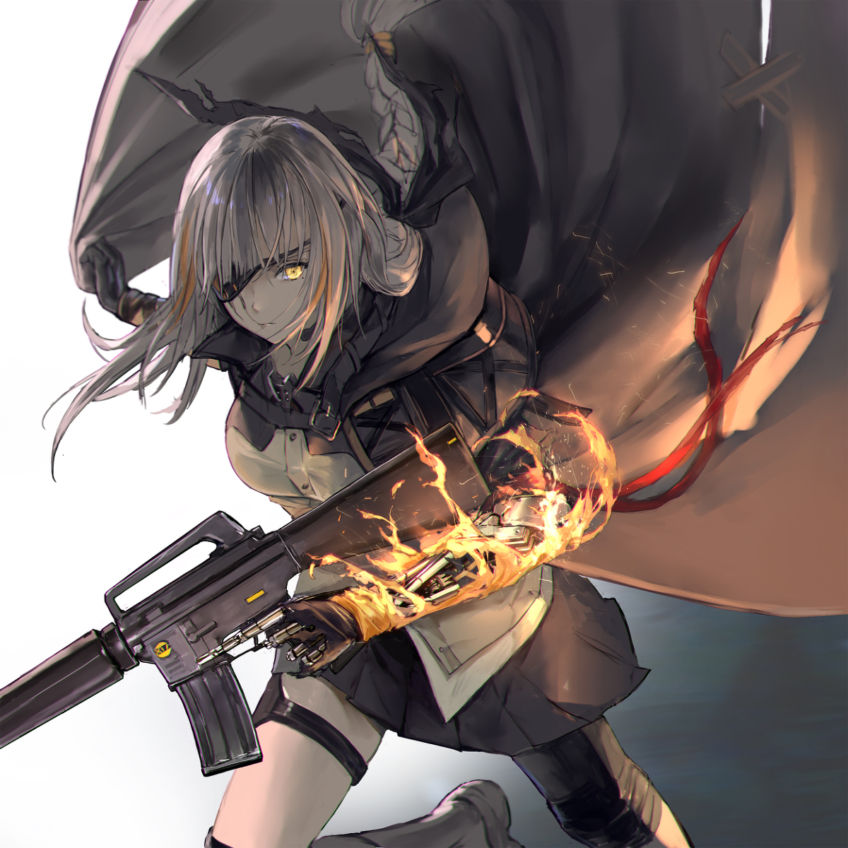 This is a pixiv picture whose title is S.F. M16A1.