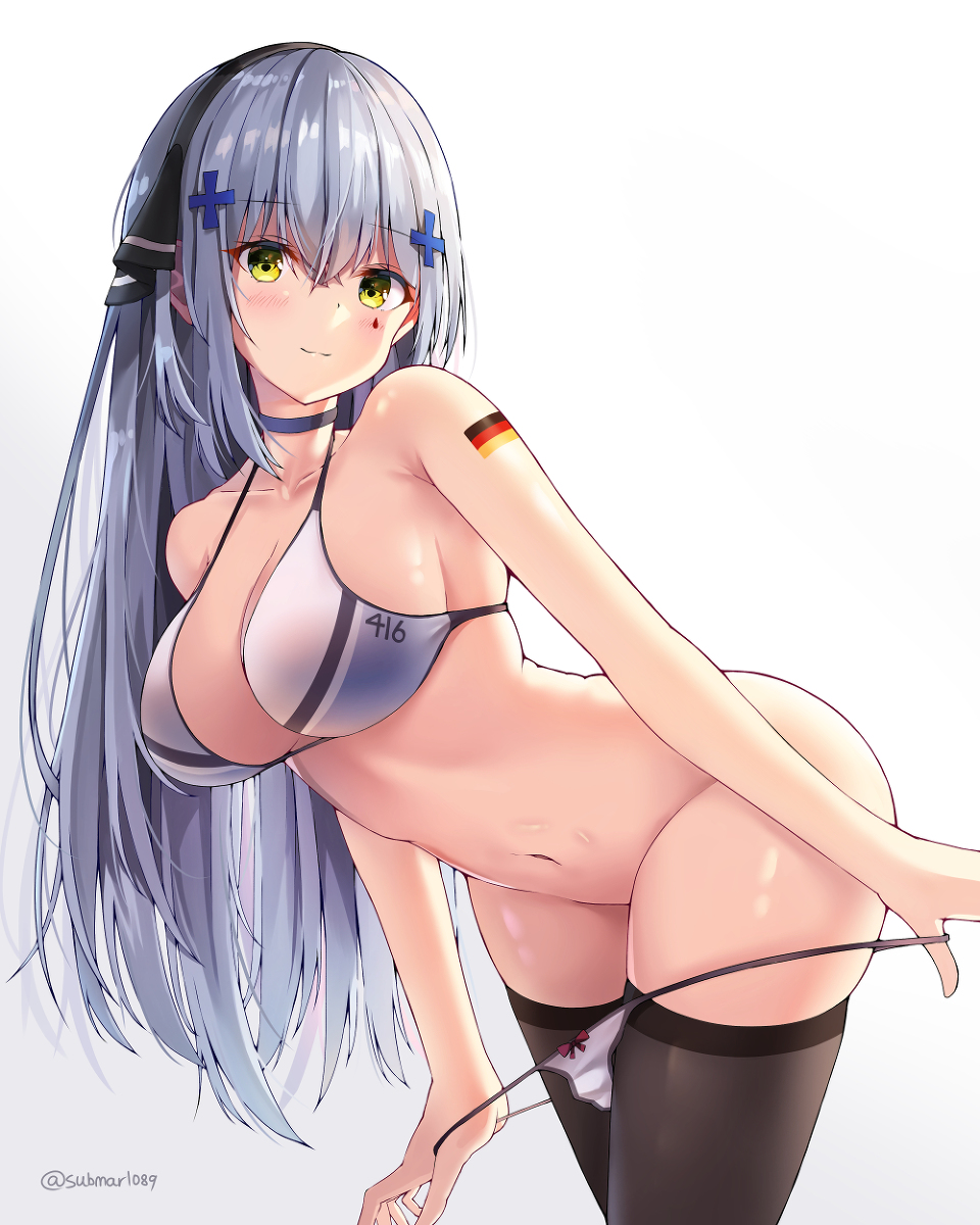 This is a pixiv picture whose title is HK416.