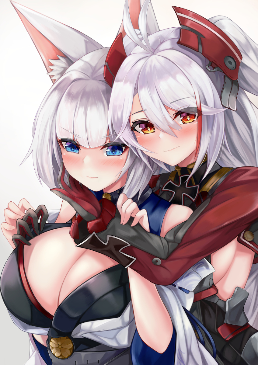 This is a pixiv picture whose title is 加賀×プリンツ.