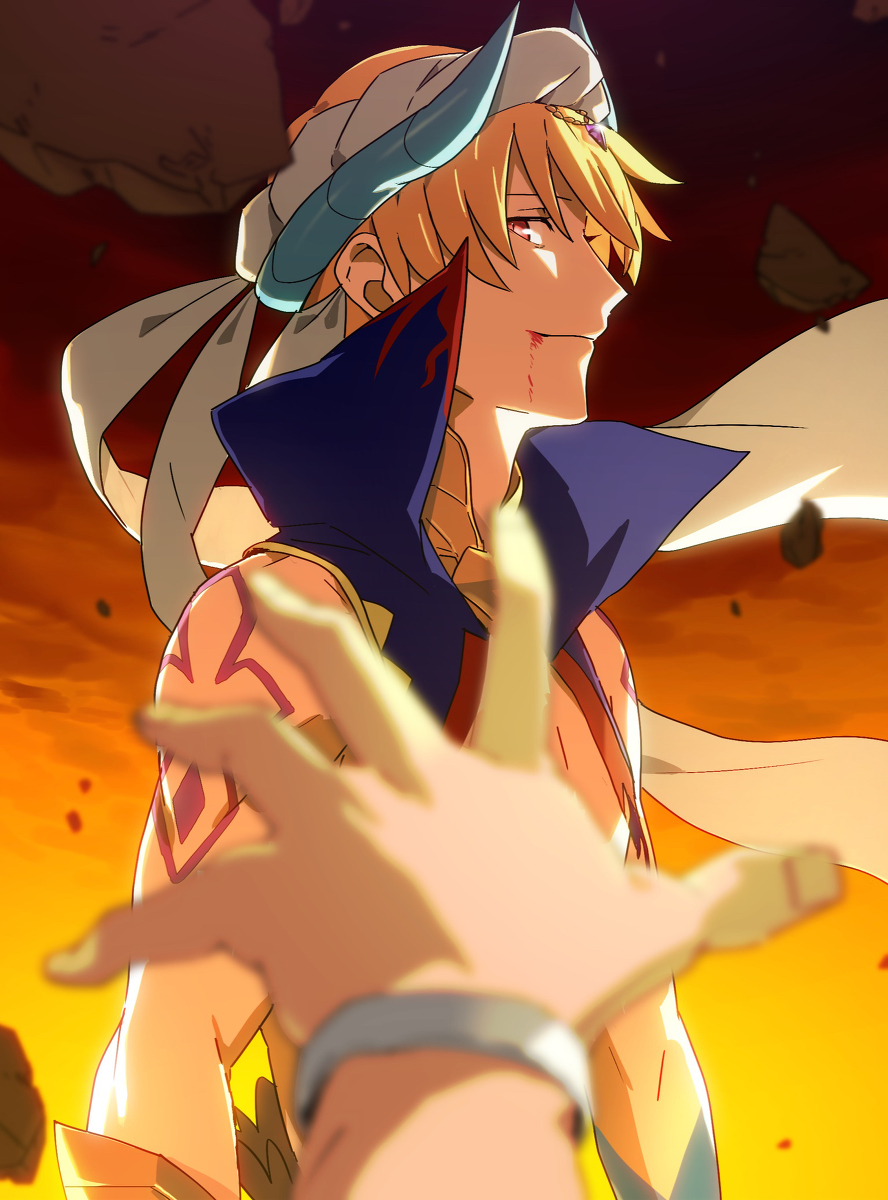 This is a pixiv picture whose title is 『ギルガメッシュ王・・・・・・！』.