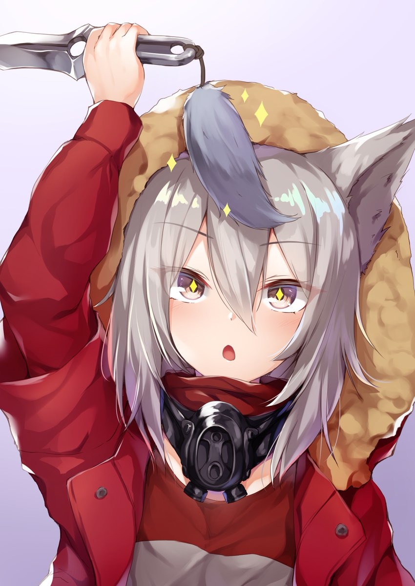 This is a pixiv picture whose title is レッドにしっぽキーホルダーをあげた.