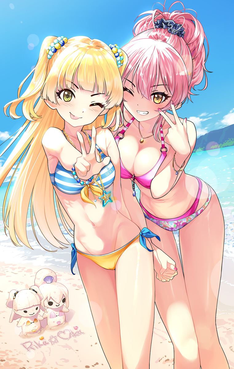 This is a pixiv picture whose title is 💛Rika☆Mika💖.