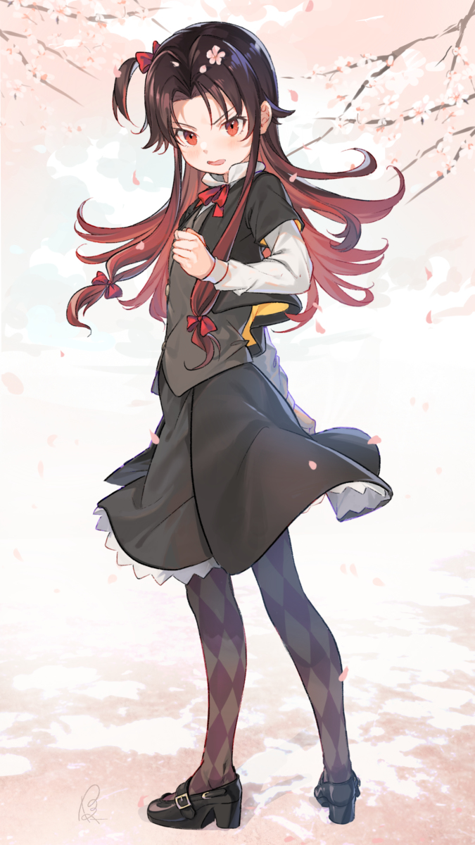 This is a pixiv picture whose title is 桜と天ちゃん.