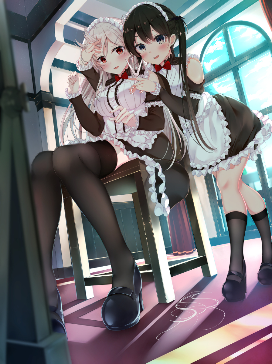 This is a pixiv picture whose title is 散髪メイドちゃん。.