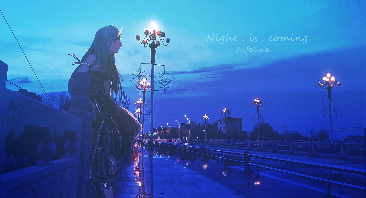 This is a pixiv picture whose title is 临夜.