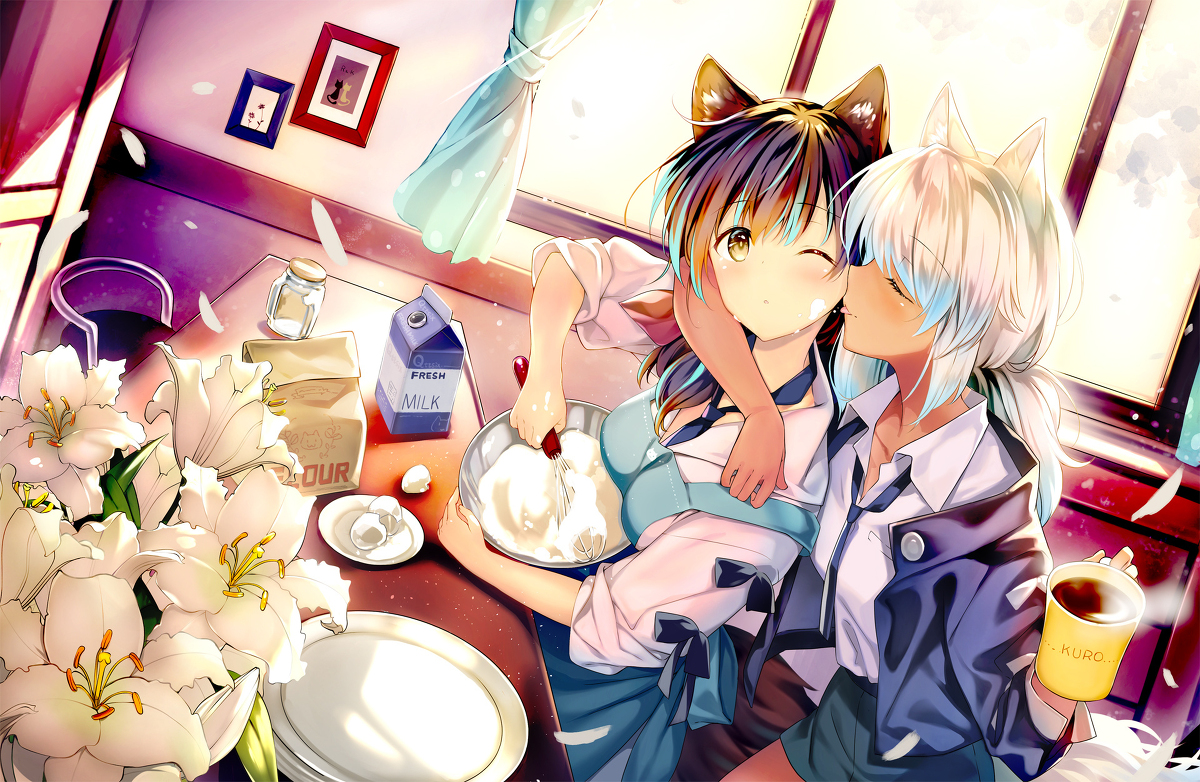 This is a pixiv picture whose title is 午後のお菓子作りタイム.