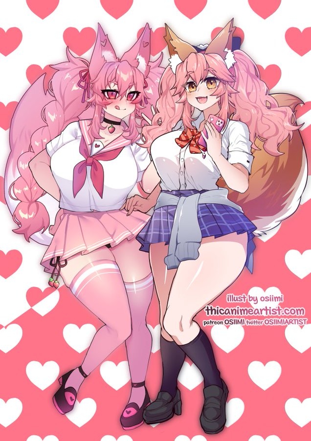 This is a pixiv picture whose title is Kireina & Tamamo~.