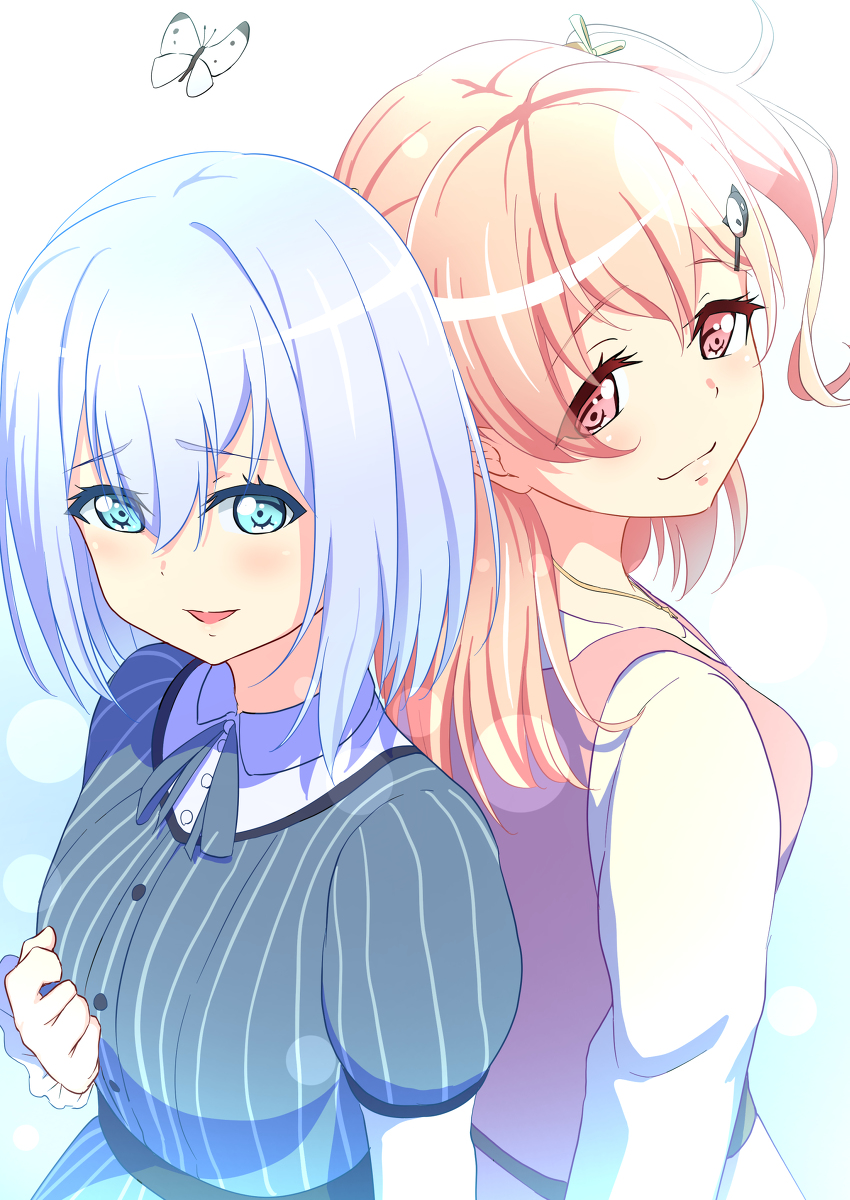 This is a pixiv picture whose title is ましろちゃん＆七深ちゃん.